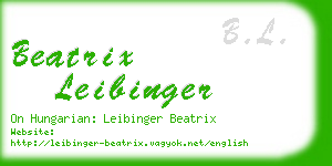 beatrix leibinger business card